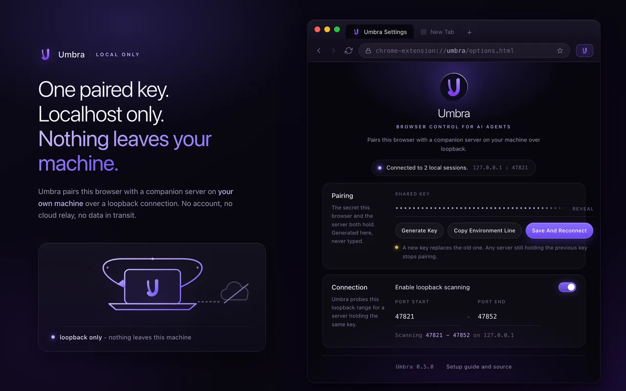 local-only pairing on a key you generate