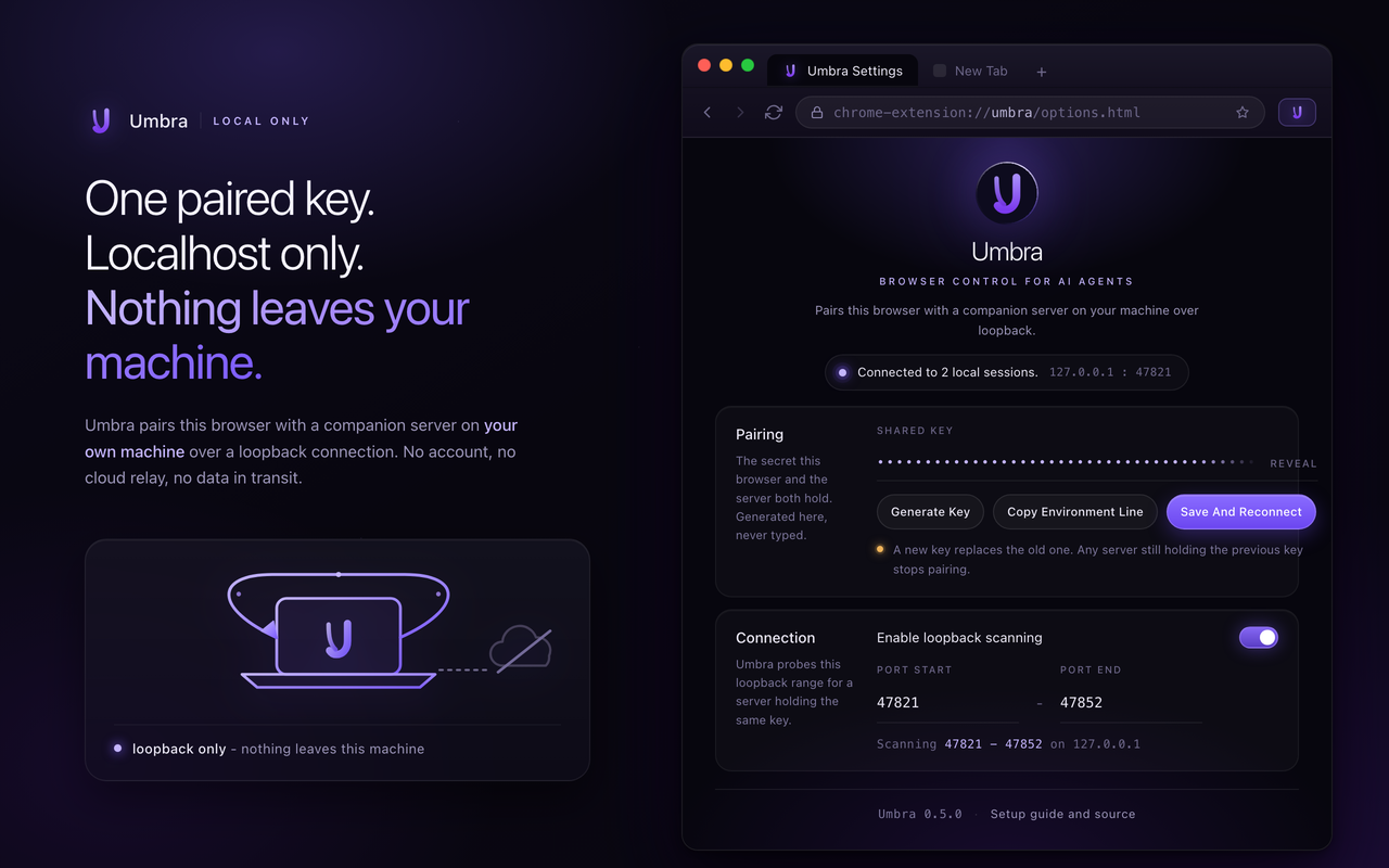 local-only pairing on a key you generate